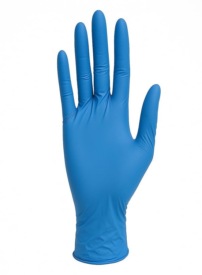 PosPaperRoll Medium Size Nitrile Disposable Gloves, Powder Free, Latex Free, 100 Piece, Blue. - Image 2